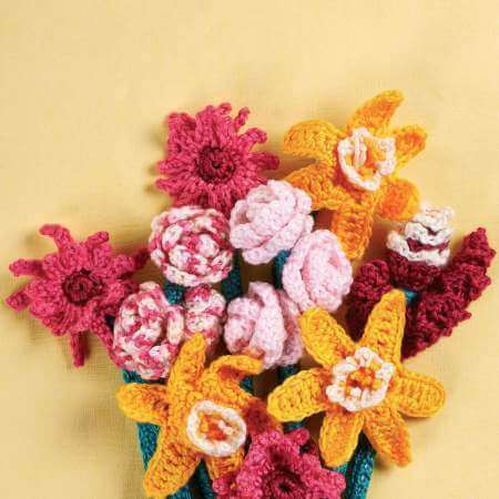 Free Crochet Flower Bouquet Pattern by Tracey Todhunter