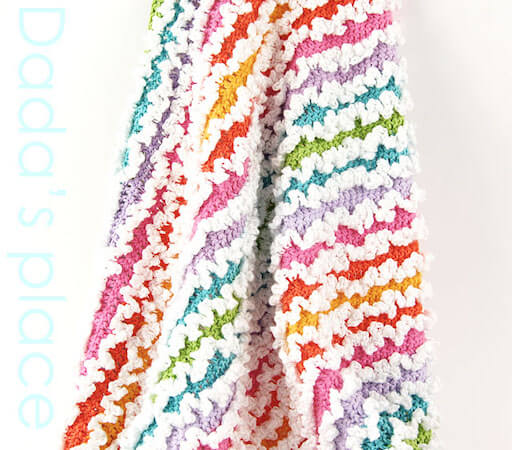 Free Rainbow Ruffle Blanket Crochet Pattern by Dada's Place