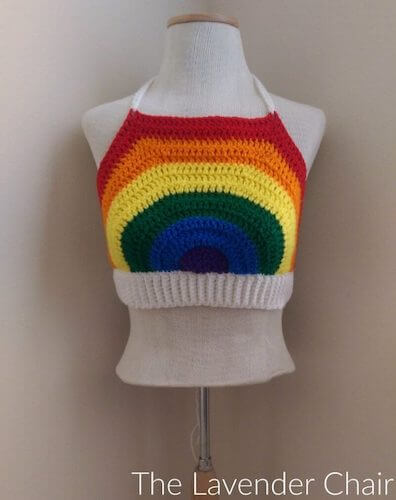 Rainbow Crop Top Free Crochet Pattern by The Lavender Chair