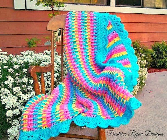 Rainbow Dash Baby Blanket Crochet Pattern by Beatrice Ryan Designs