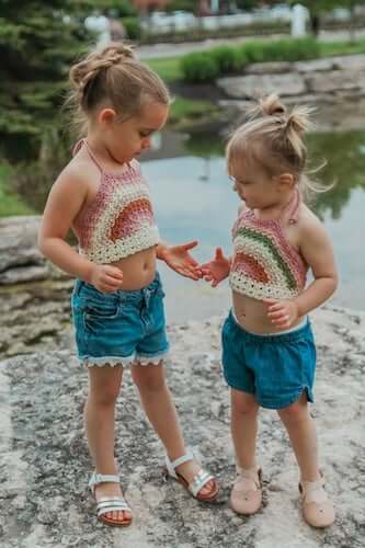 Crochet Rainbow Halter Top Pattern by Crochet Garden