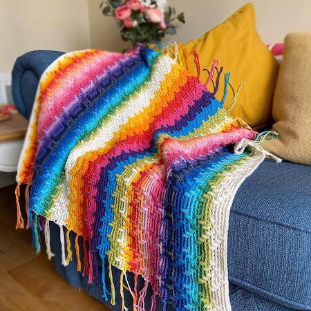 Rainbow Splash Blanket Crochet Pattern by Han Jan Crochet