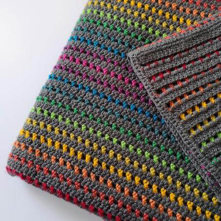 Rainbow Through The Storm Crochet Blanket Pattern by Melly Elly Crafts