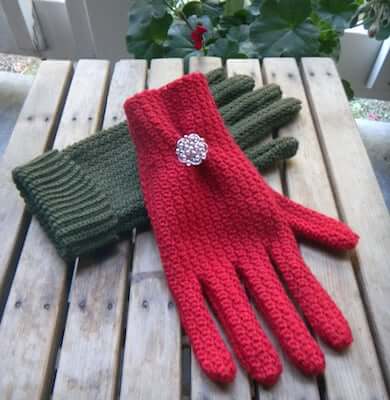 Women's Sock Yarn Gloves Crochet Pattern by Adorish Originals