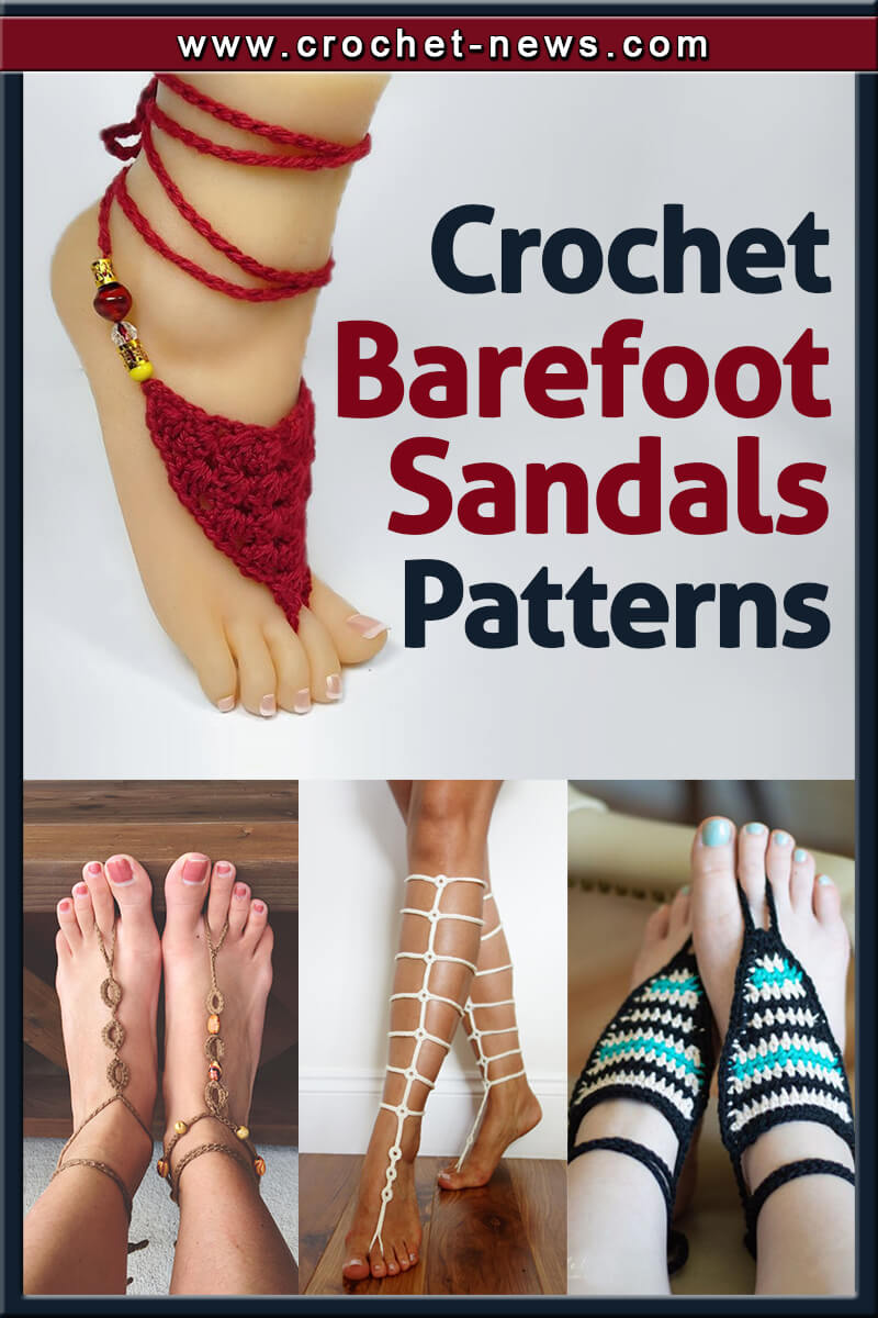 Free Barefoot Sandals Crochet Pattern | Gathered