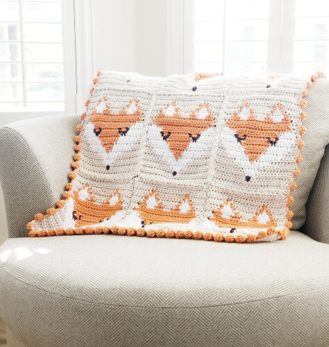 Baby Blanket Fox Crochet Pattern by CozyNorthWoods