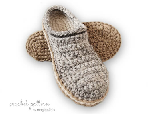 Basic Men Basic Crochet Clog Slippers Pattern by Adriana Mihalca