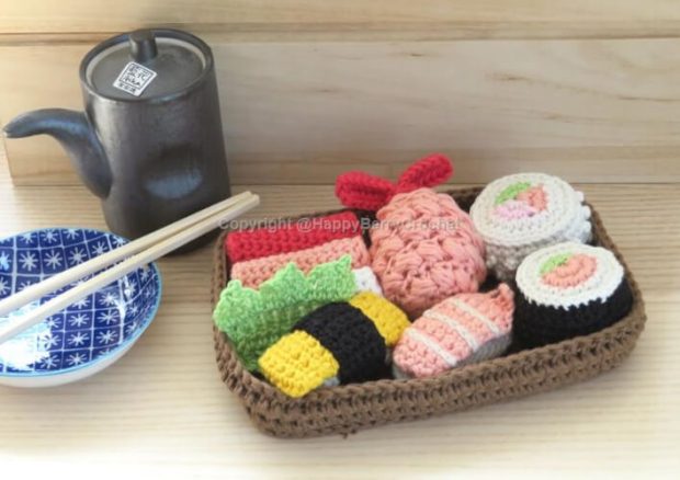 Bento Sushi Set Crochet Pattern by Happy Berry