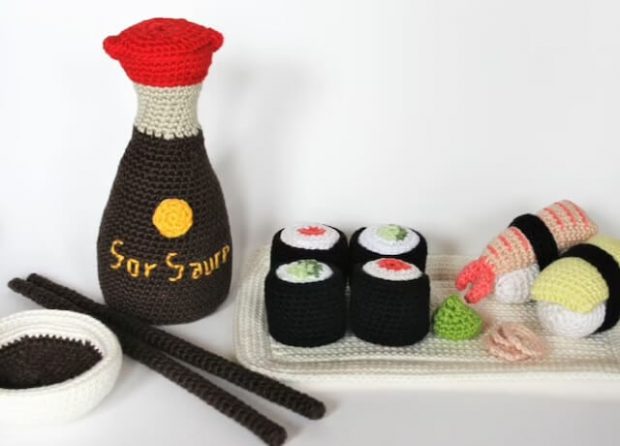 Crochet Sushi Set Pattern by Amigurumisnl