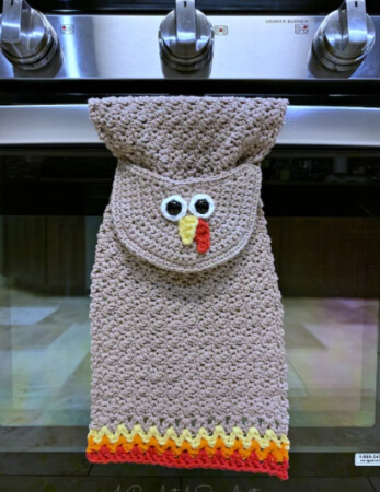 Crochet Turkey Kitchen Towel Pattern by ACrochetedSimplicity