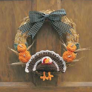 Happy Thanksgiving Turkey Wreath by Yarnspirations