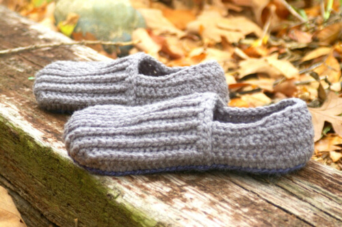 House Shoes the Lazy Day Men Crochet Loafers Pattern by Two Girls Pattern