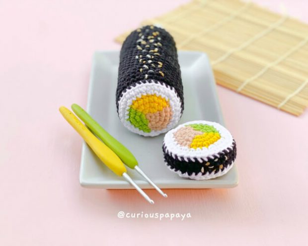 Kimbap Crochet Pattern by Curiouspapaya