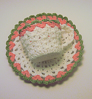 Mother's Day Crochet Tea Cup and Saucer Free Pattern from Turtle Dove Coo