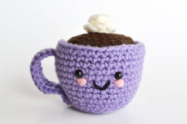 Pincushion Amigurumi Coffee or Tea Cup Crochet Pattern by BubblegumBelles