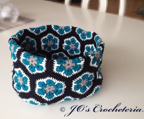 African Flower Bowl Crochet Pattern by Jo's Crocheteria