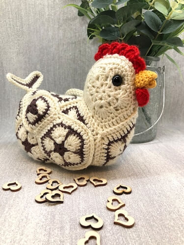 African Flower Chicken Crochet Pattern by Cute Crochet By Sarah B