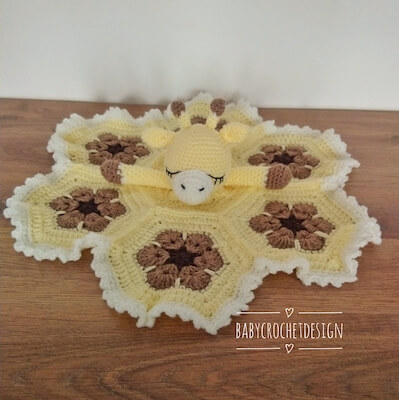 African Flower Giraffe Lovey Crochet Pattern by Baby Crochet Designs UK