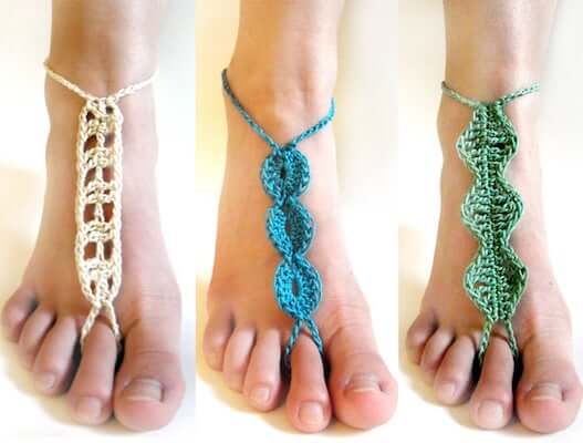 Barefoot Sandal Crochet Pattern by Crochet Spot Patterns