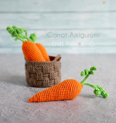 Carrot Amigurumi Crochet Vegetable Free Pattern by Craft Passion