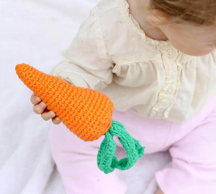 Carrot Baby Toy Crochet Pattern by Make And Do Crew