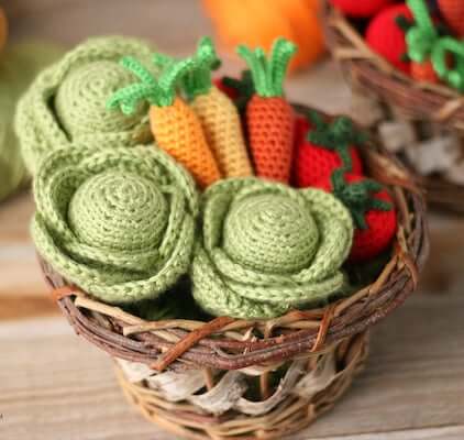 Cottage Garden Vegetable Crochet Pattern by Jen Hayes Creations