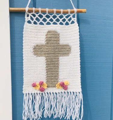 Wall Hanging Cross Crochet Pattern by Desert Blossom Crafts