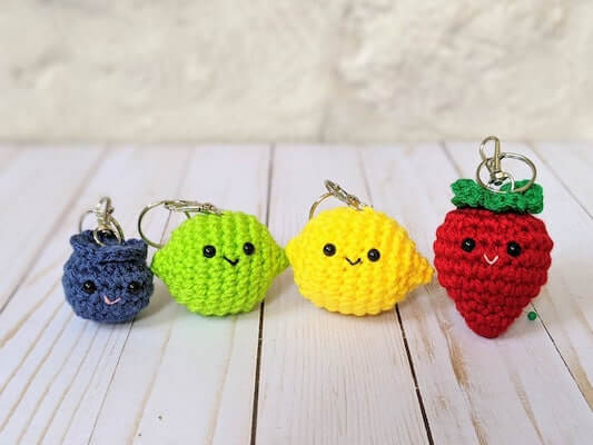 Crochet Fruit Keychains Pattern by Baby Cakes Studios