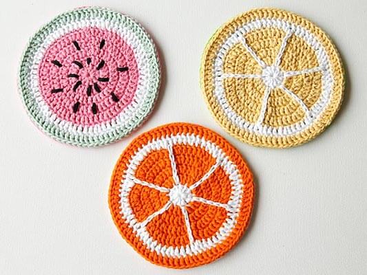 Crochet Tutti Frutti Potholders Pattern by Wink