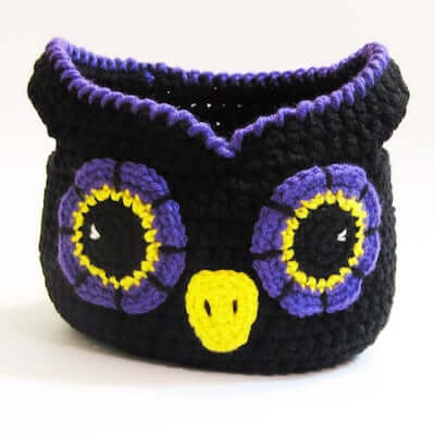 Cute Owl Basket Crochet Pattern by Bowtykes