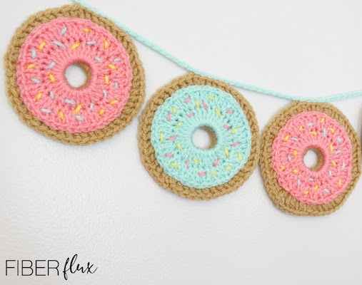 Festive Donut Garland Crochet Pattern by Fiber Flux