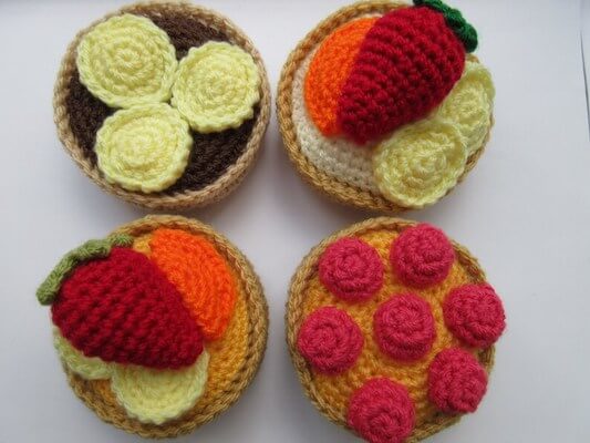 Fruit Tart Crochet Pattern by Addie's Knitted Gifts