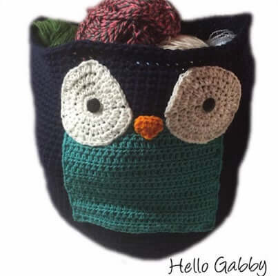  5. Owl Large Basket Crochet Pattern by Hello Gabby 88