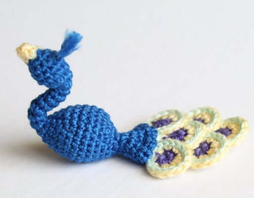Tiny Crochet Peacock Pattern by Pink Mouse Boutique