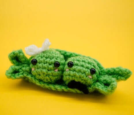  13. Two Peas In A Pod Vegetable Amigurumi Crochet Pattern by The Woobles