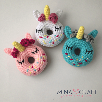 Unicorn Donut Amigurumi Pattern by Minasscraft