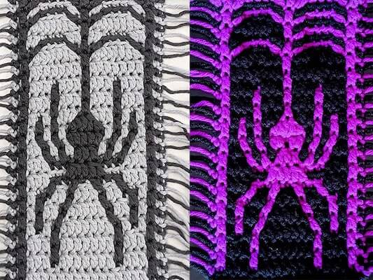 Black Widow Mosaic Crochet Pattern by Sixel Home