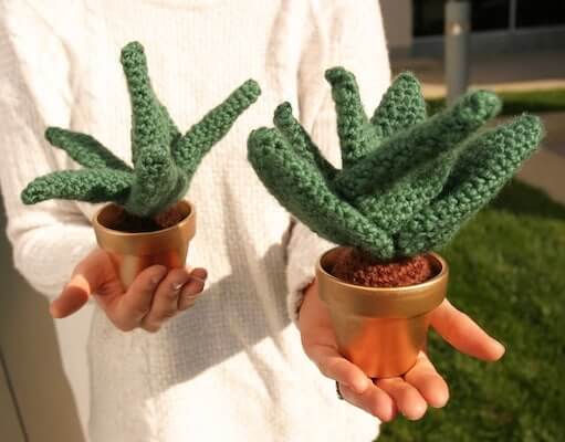 Crochet Aloe Vera Plant Pattern by Pocketful Of Yarn