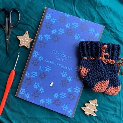 Crochet Newborn Socks Pattern by Of Books And Hooks UK