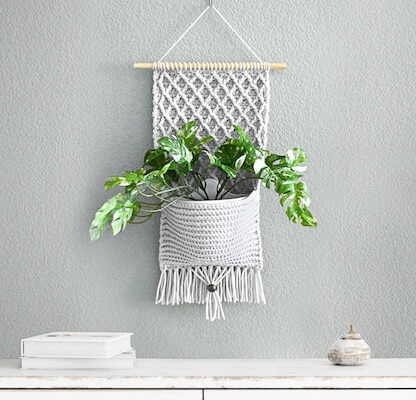 Crochet Pocket Plant Hanging Pattern by Little Light Design Com