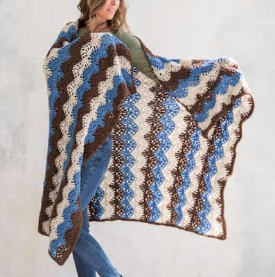 Crochet Ripple Lace Blanket Pattern by Crafting Friends Designs