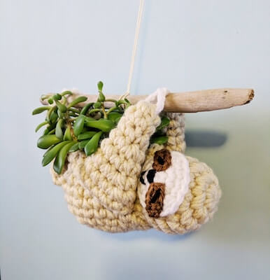  Crochet Sloth Hanging Planter Pattern