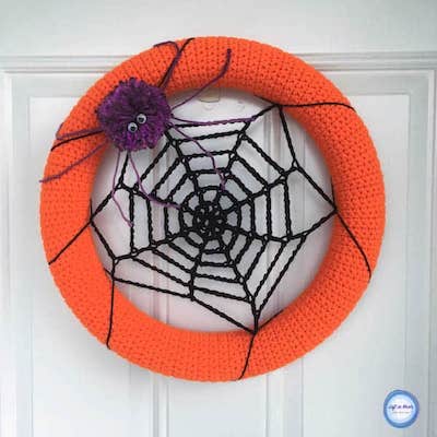 Crochet Spider Web Wreath Pattern by Left In Knots