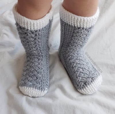 Parker Cable Baby Socks Crochet Pattern by Lakeside Loops