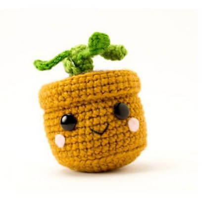  6. Pull And Grow Amigurumi Plant Crochet Pattern by Crafty Is Cool