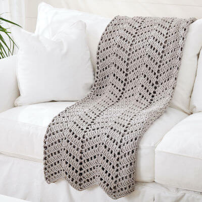 Ripples In The Sand Crochet Blanket Pattern by Yarnspirations