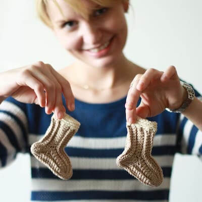 Sew Simple Baby Socks Crochet Pattern by Knot Sew Cute