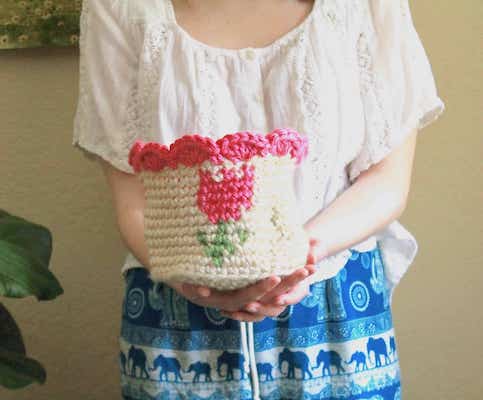 Spring Tulip Basket Crochet Pattern by Joy Of Motion Crochet