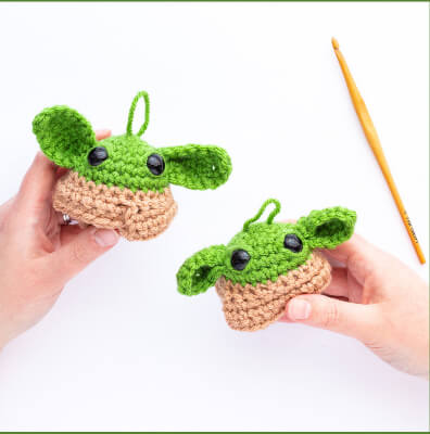 24. Grogu Baby Yoda Amigurumi ball Ornament Free Crochet Pattern from You Should Craft