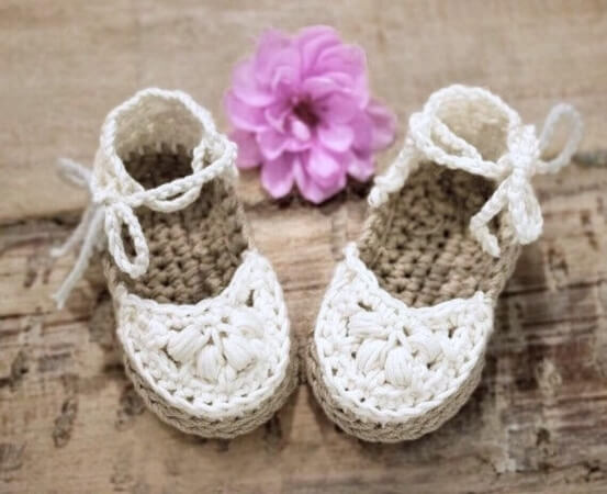 Crochet Espadrille Sandals Pattern for Baby Girl by HandHeartandSole